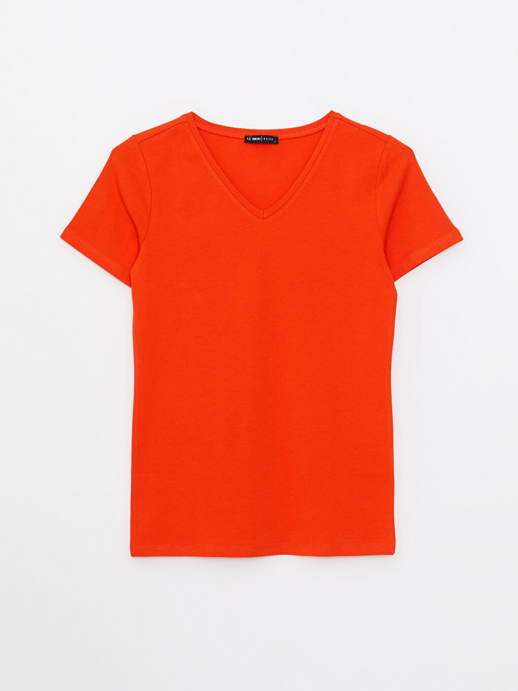 LC Waikiki V-Neck Plain Short Sleeve Women's T-Shirt -S29608Z8-GRM