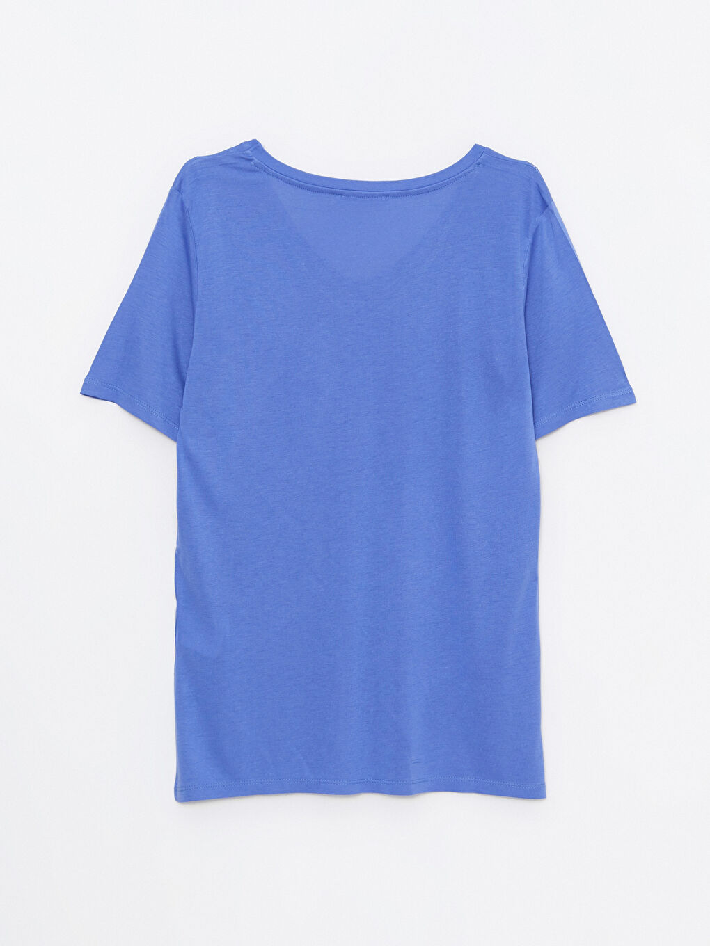V-Neck Plain Short Sleeve Women's T-Shirt-6