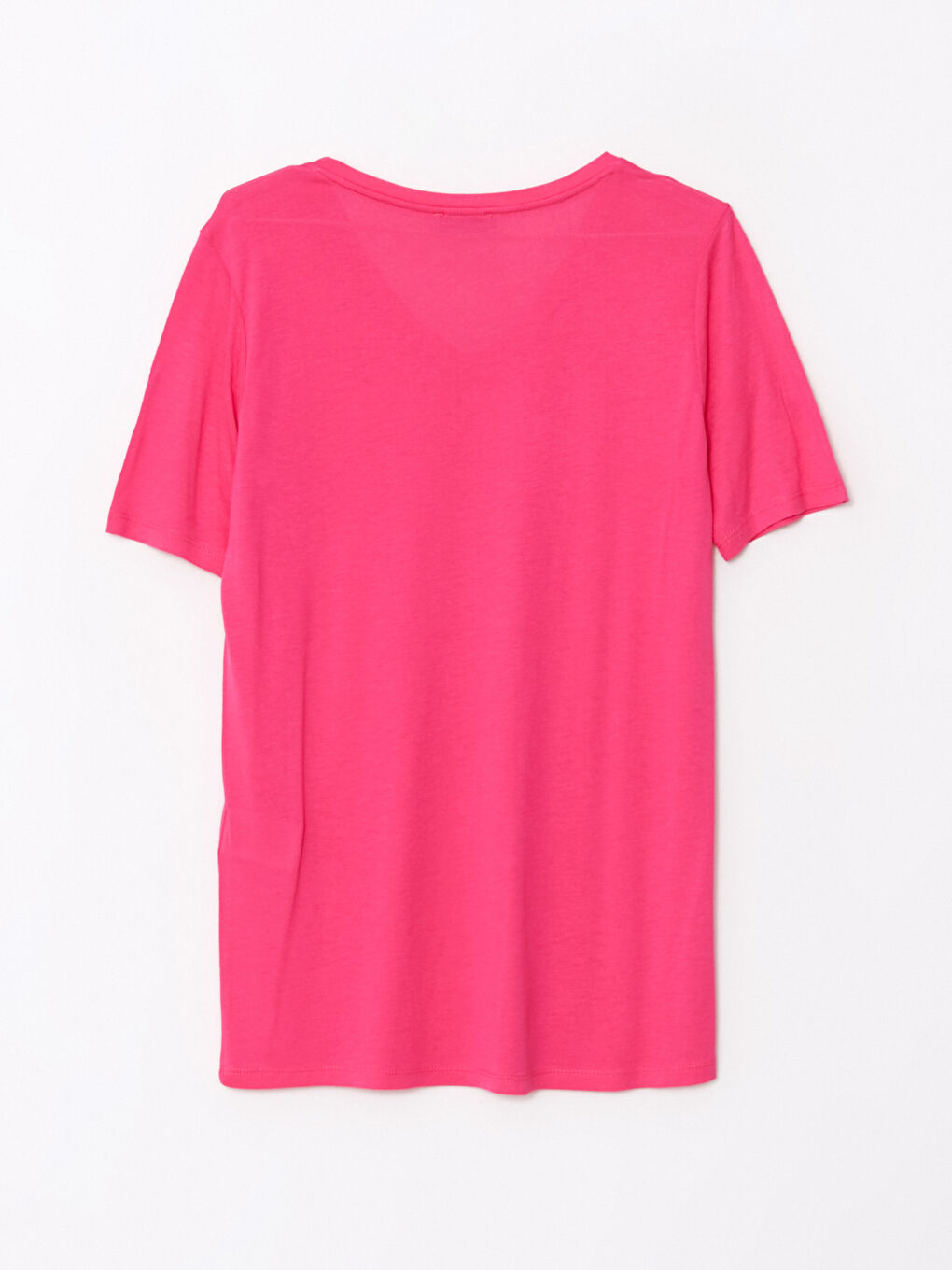 V-Neck Plain Short Sleeve Women's T-Shirt-6