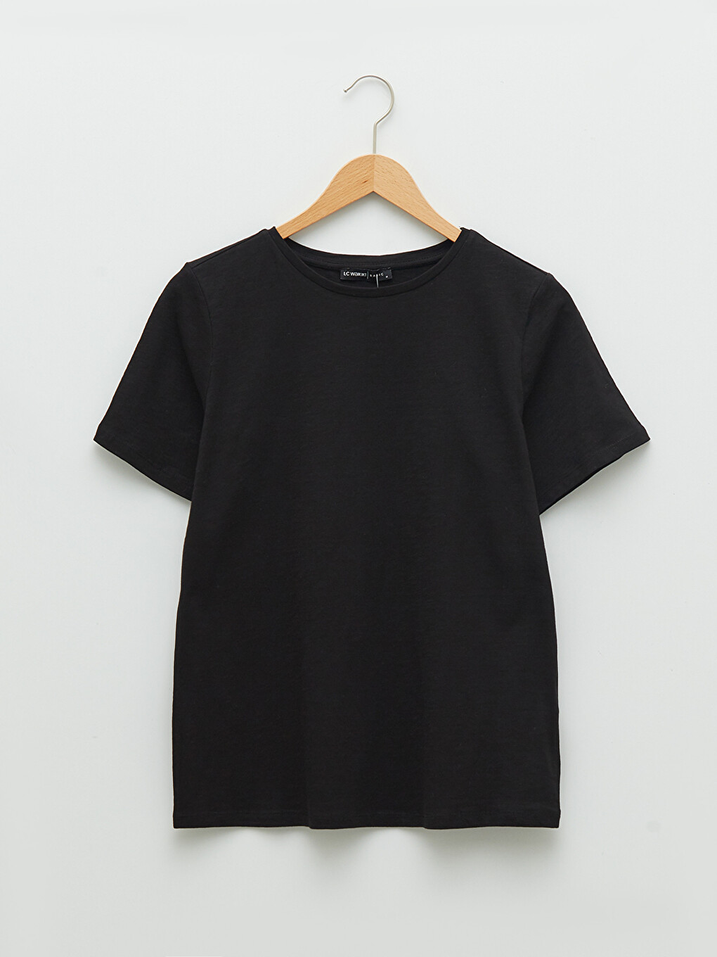 Κοντομάνικο T-Shirt Γυναικείο από Βαμβάκι με Στρογγυλή Λαιμόκοψη και Ίσια Γραμμή-5
