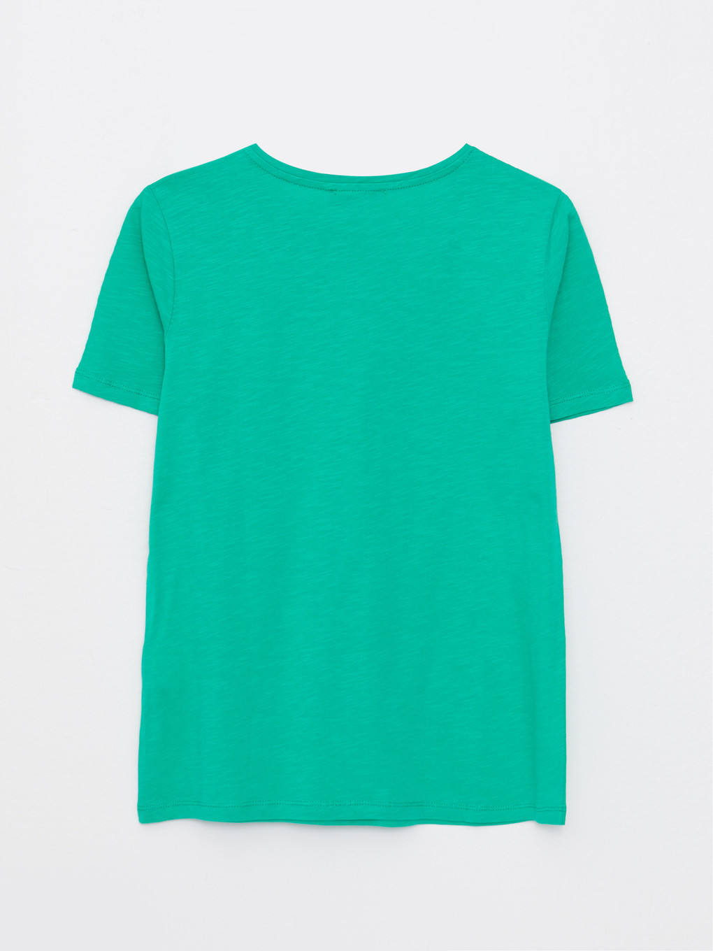 Crew Neck Straight Short Sleeve Cotton Women's T-shirt-6