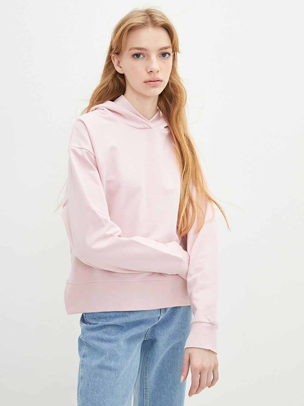 Plain Long Sleeve Women's Hoodie-2