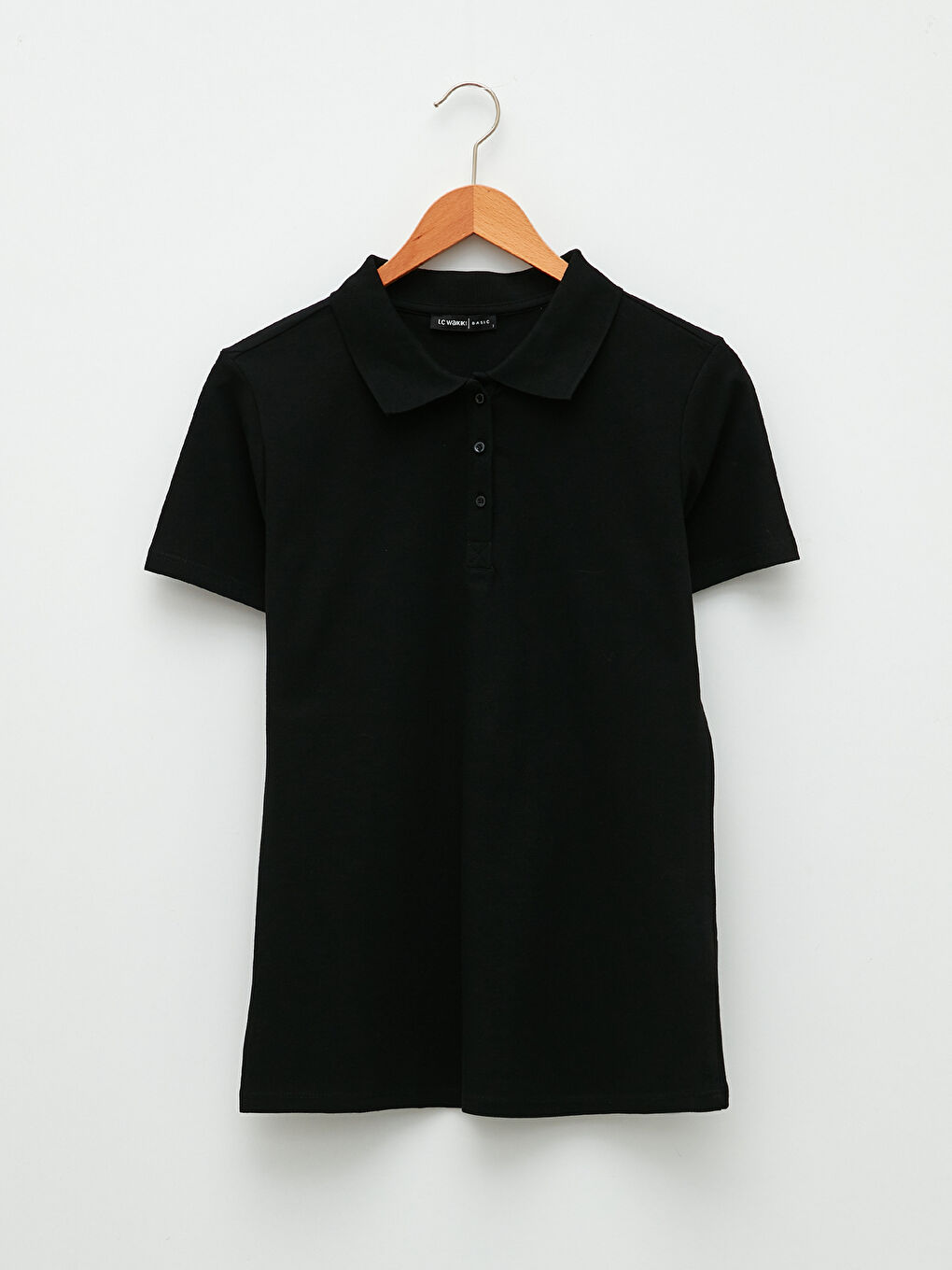 LCWAIKIKI بنەڕەتی تیشێرتی یه‌خه‌ی پۆڵۆ ڕاست قۆڵ كورت پەنجەوەنی بۆ ژنان -S29615Z8-CVL