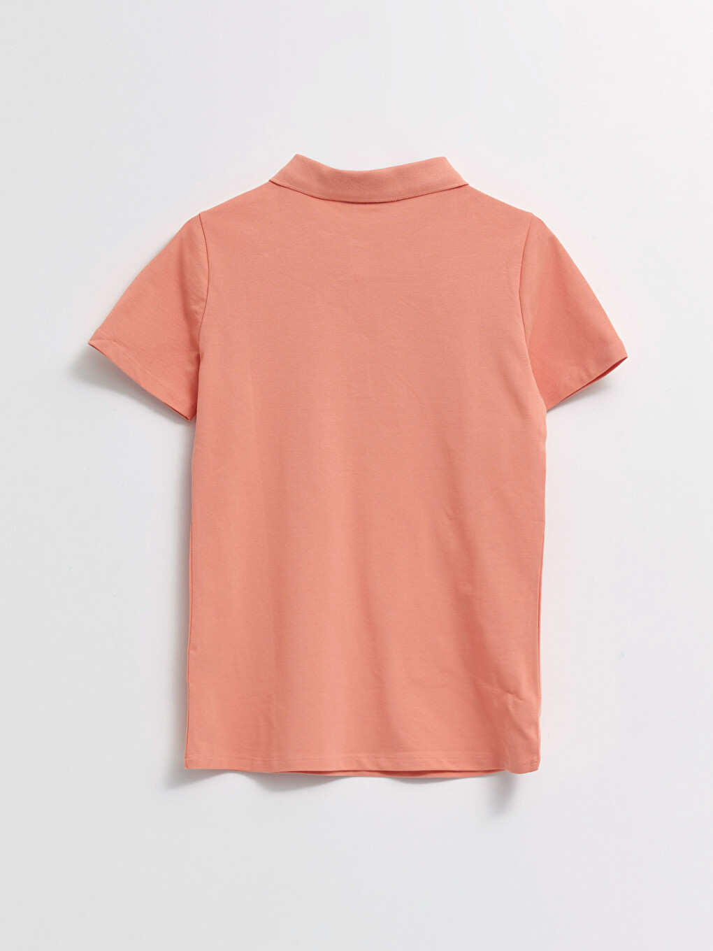 Polo Neck Straight Short Sleeve Cotton Women's T-shirt-6