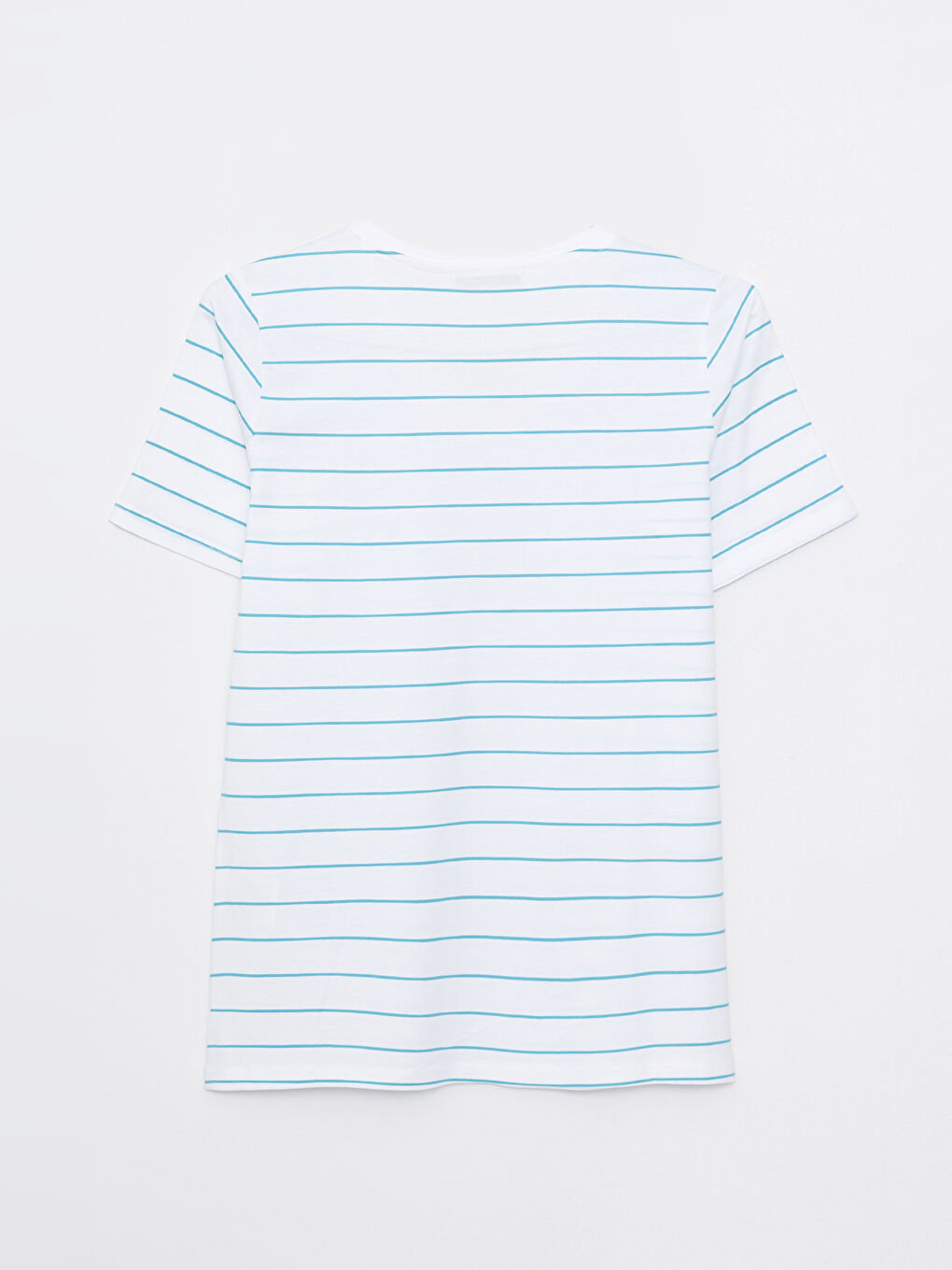 V Neck Striped Short Sleeve Cotton Women's T-Shirt-7