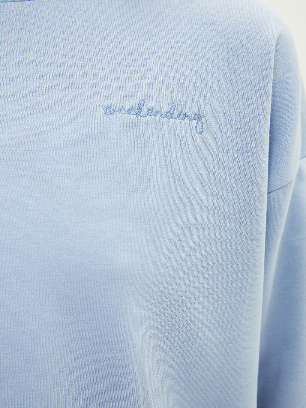 Mavi Bisiklet Yaka Nakışlı Kadın Kalın Sweatshirt-3