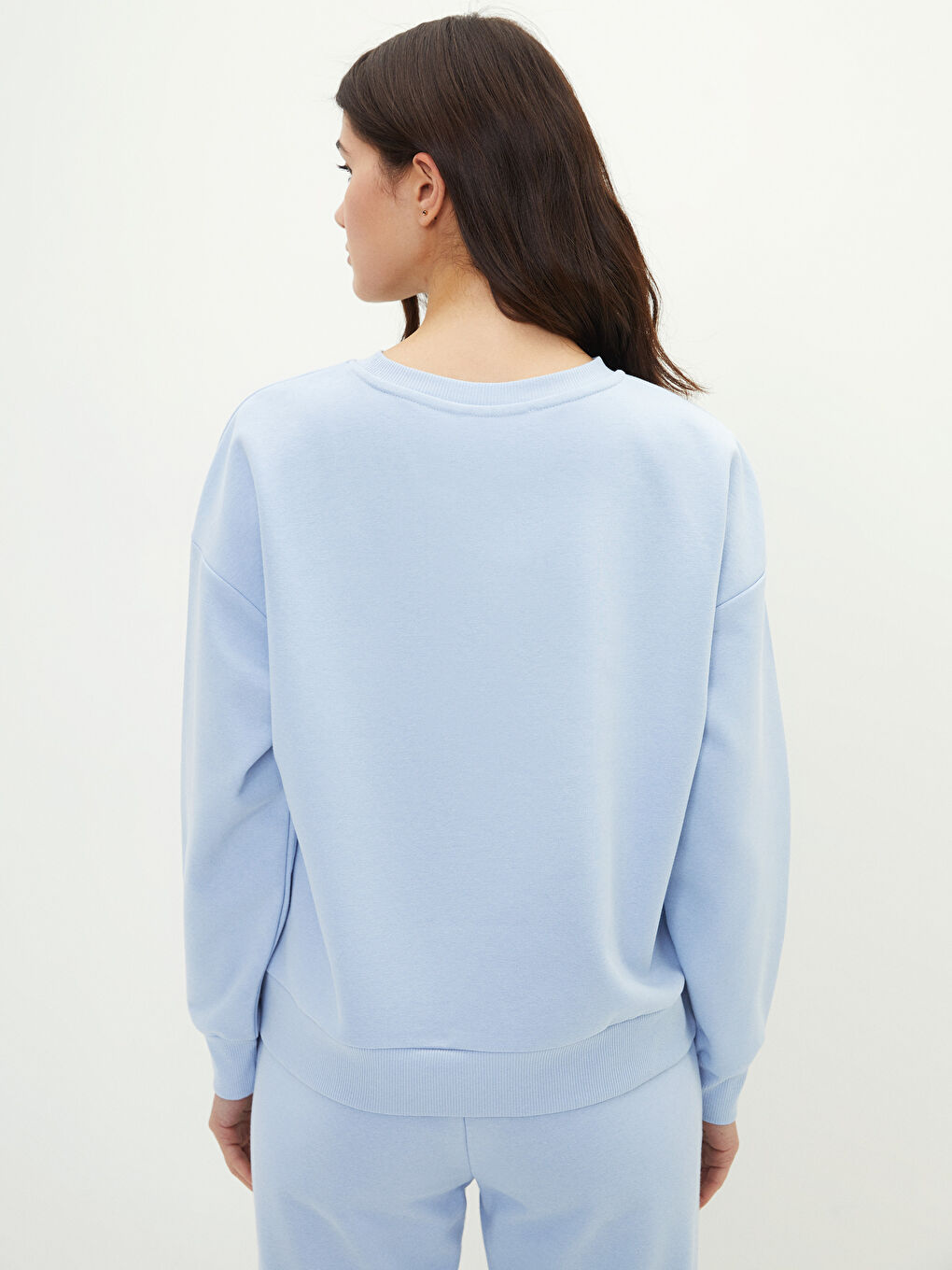 Mavi Bisiklet Yaka Nakışlı Kadın Kalın Sweatshirt-4