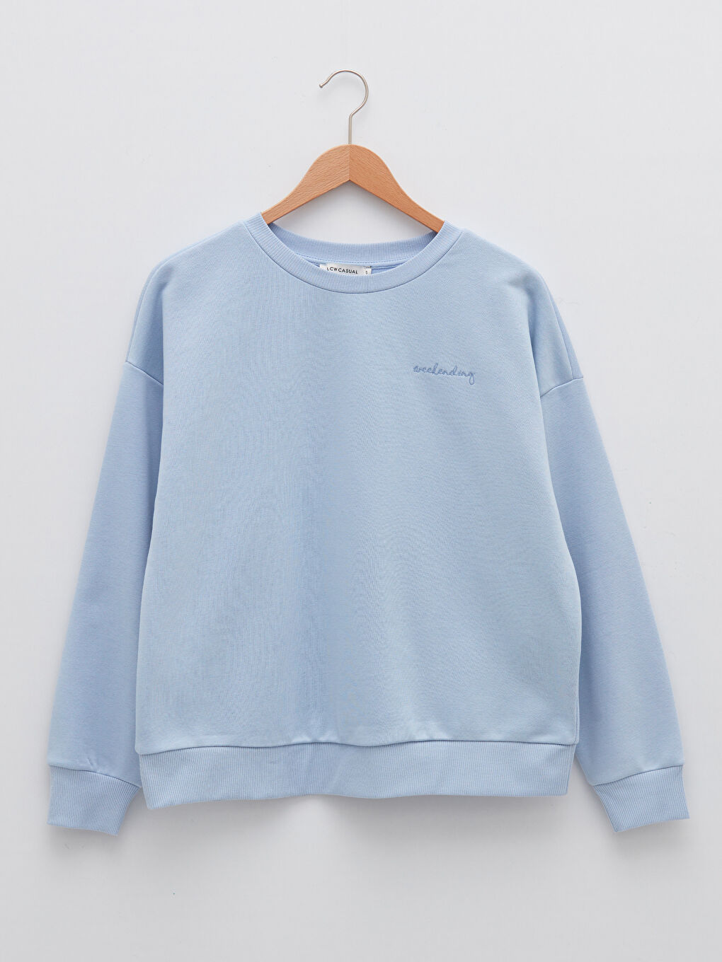 Mavi Bisiklet Yaka Nakışlı Kadın Kalın Sweatshirt-5