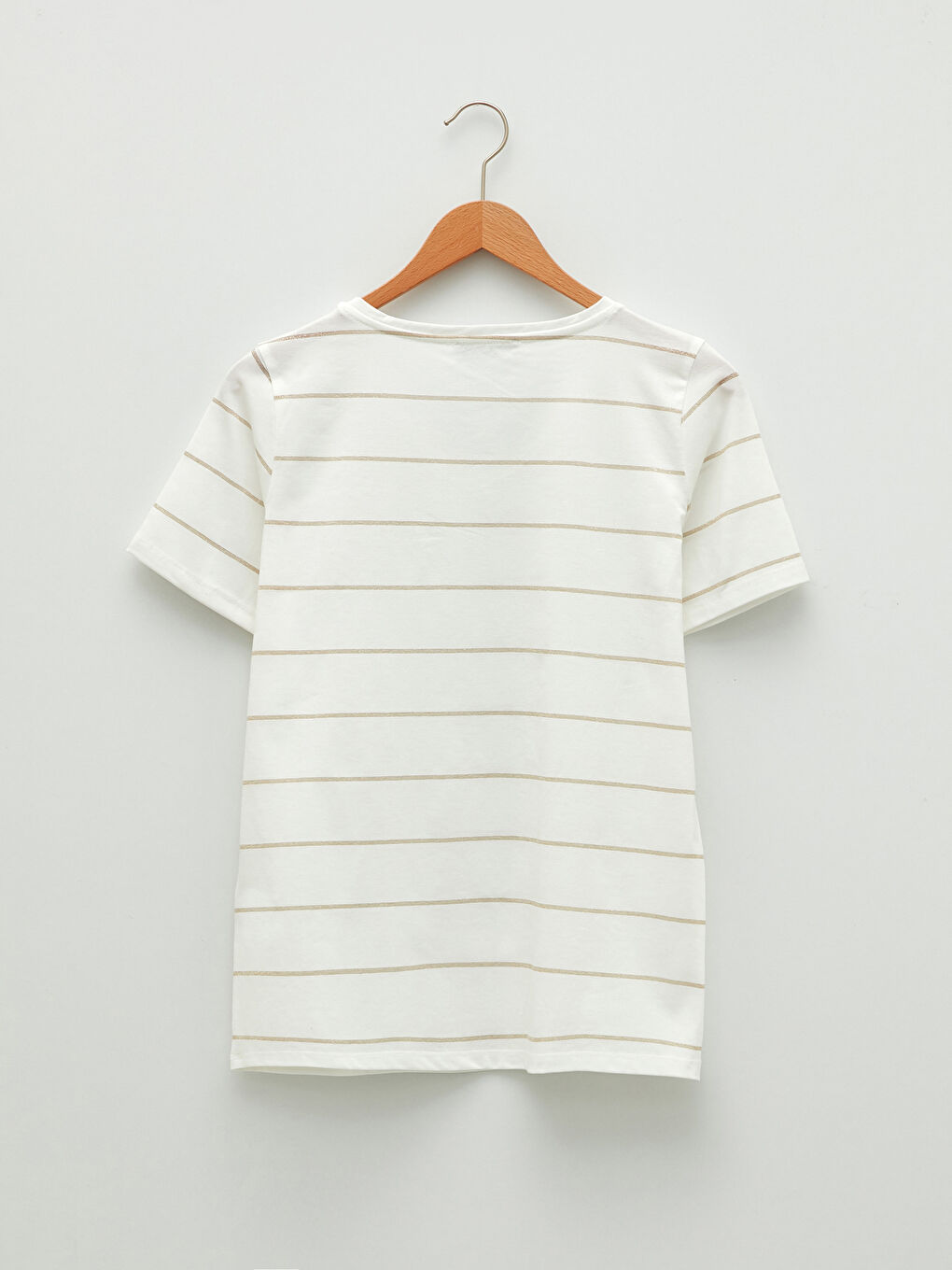 V-Neck Striped Short Sleeve Women's T-Shirt-5