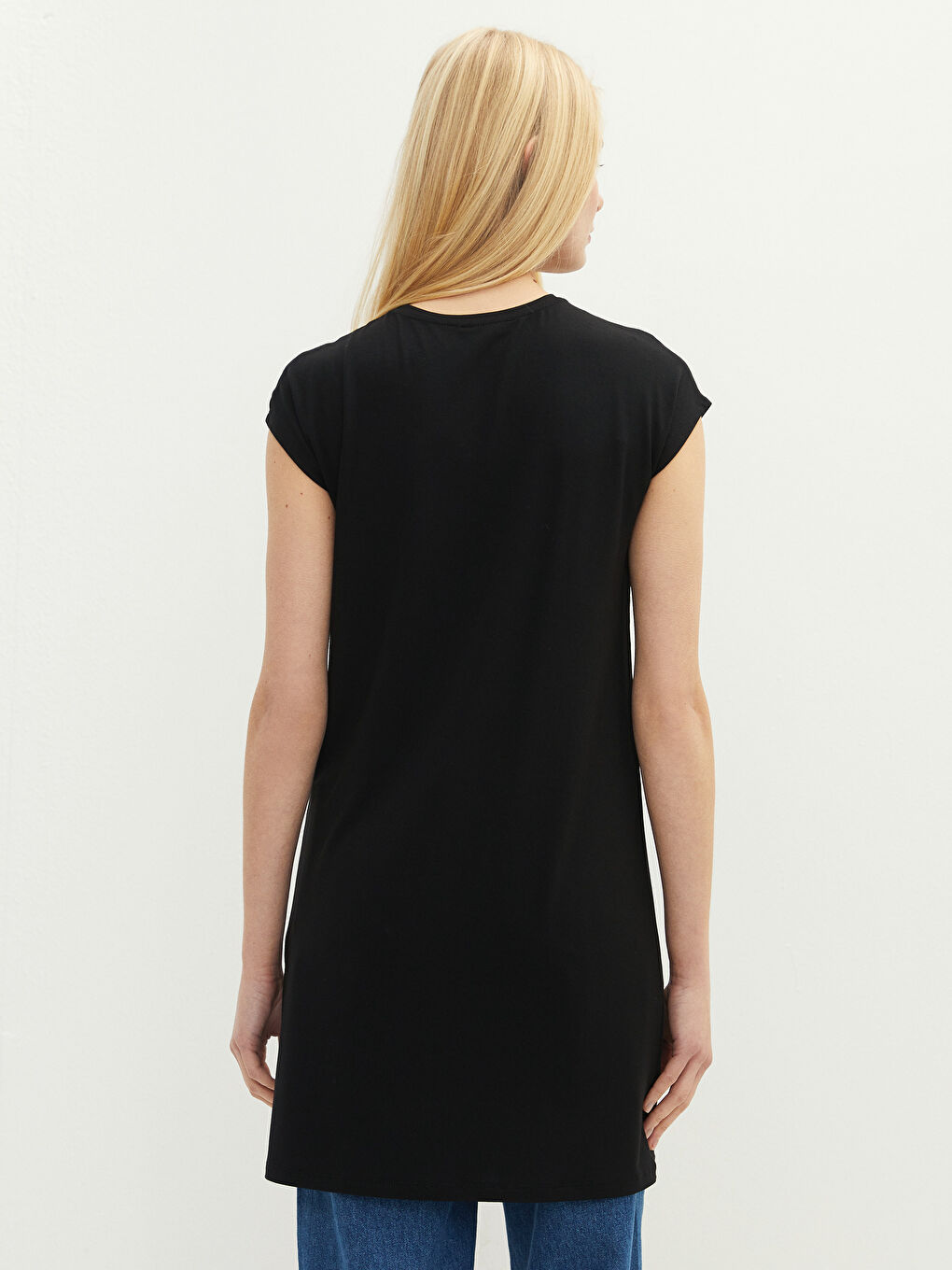LCWAIKIKI Basic Rundhalsausschnitt Schlicht Kurzarm Tunika für Damen -S29641Z8-CVL