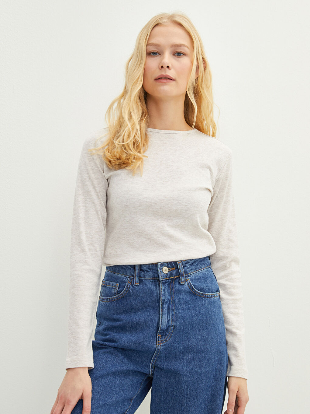 Bej Bisiklet Yaka Kadın Bodysuit