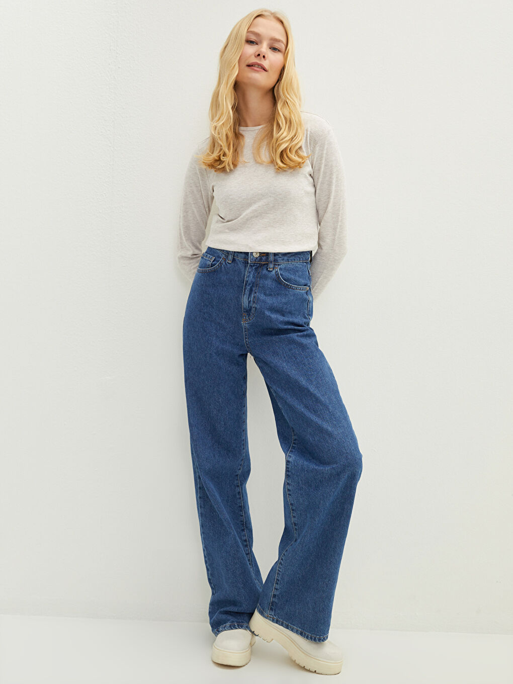 Bej Bisiklet Yaka Kadın Bodysuit-2