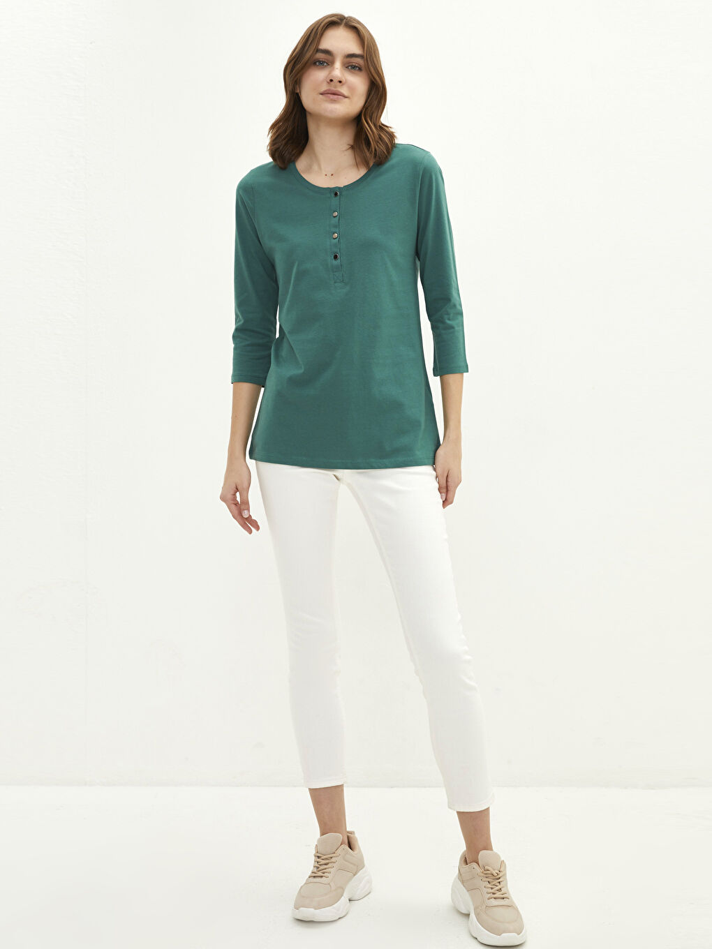 Crew Neck Regular Cotton Women's T-shirt-1
