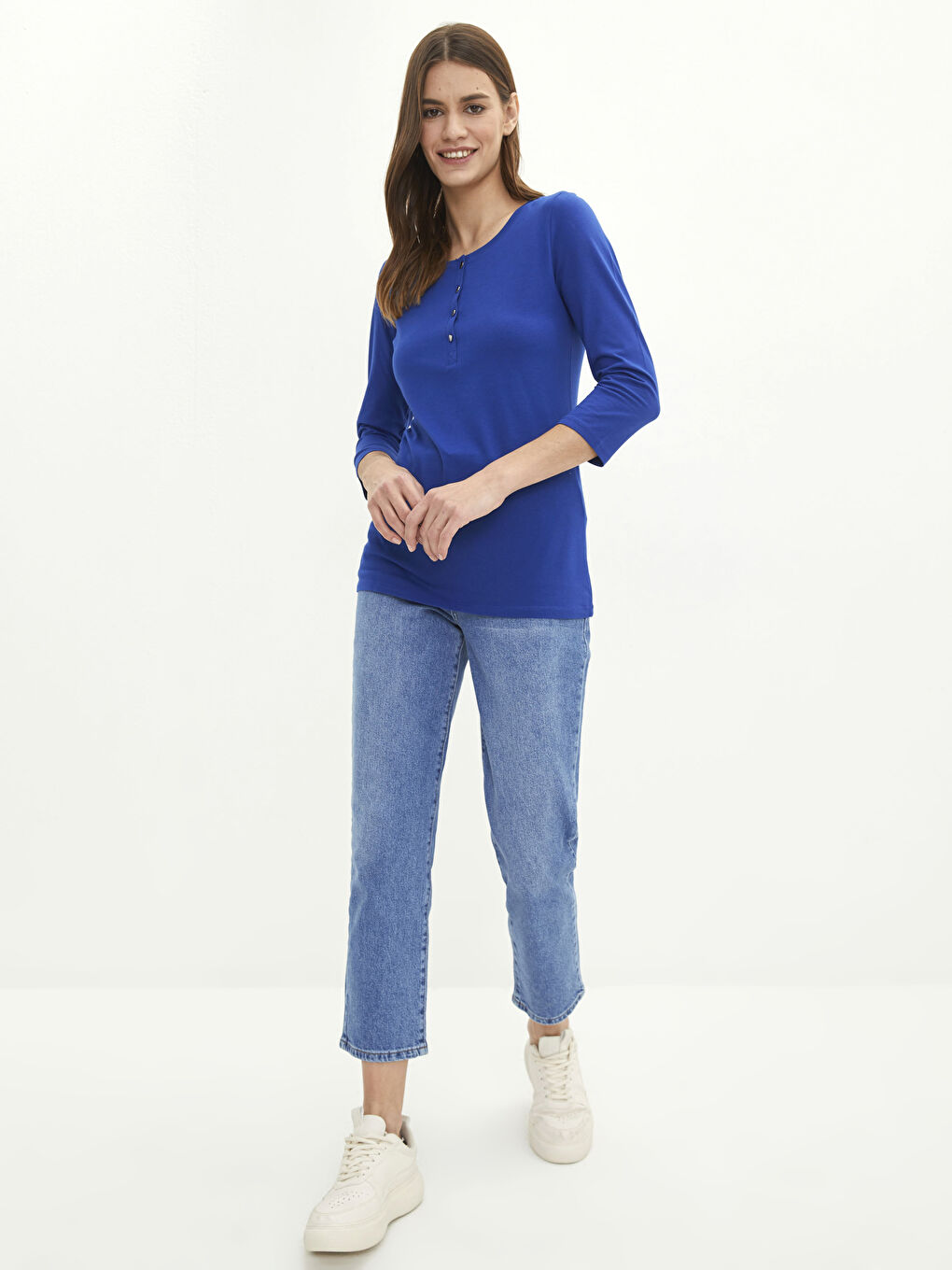 Crew Neck Regular Cotton Women's T-shirt-2