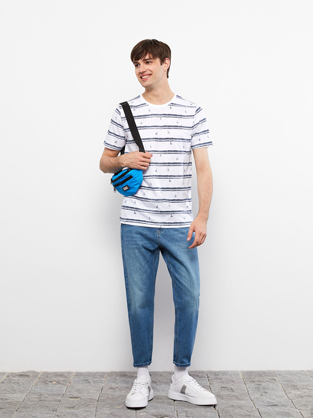 Футболка Мужская Джерси В Полоску С Короткими Рукавами И Круглым Вырезом