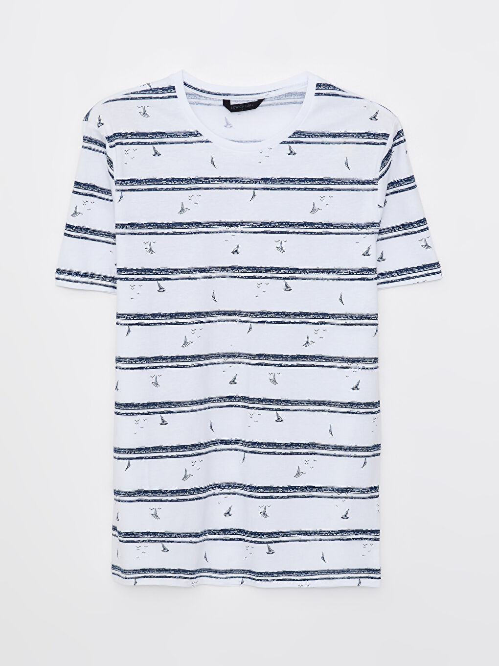 Футболка Мужская Джерси В Полоску С Короткими Рукавами И Круглым Вырезом-4