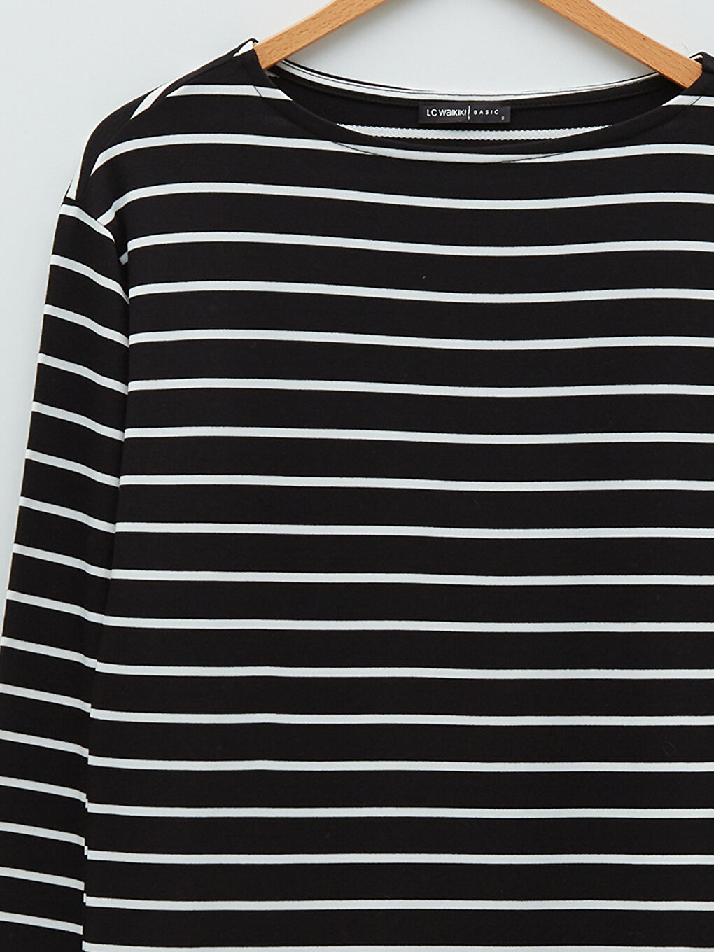 Crew Neck Striped Long Sleeve Women's T-Shirt-7