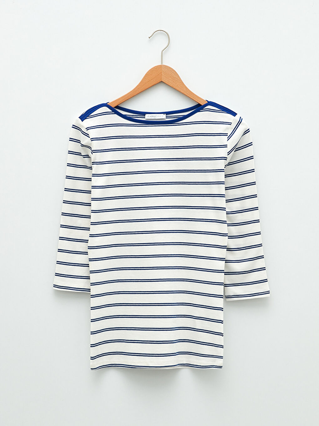 Mavi Bisiklet Yaka Çizgili Kadın Body-5