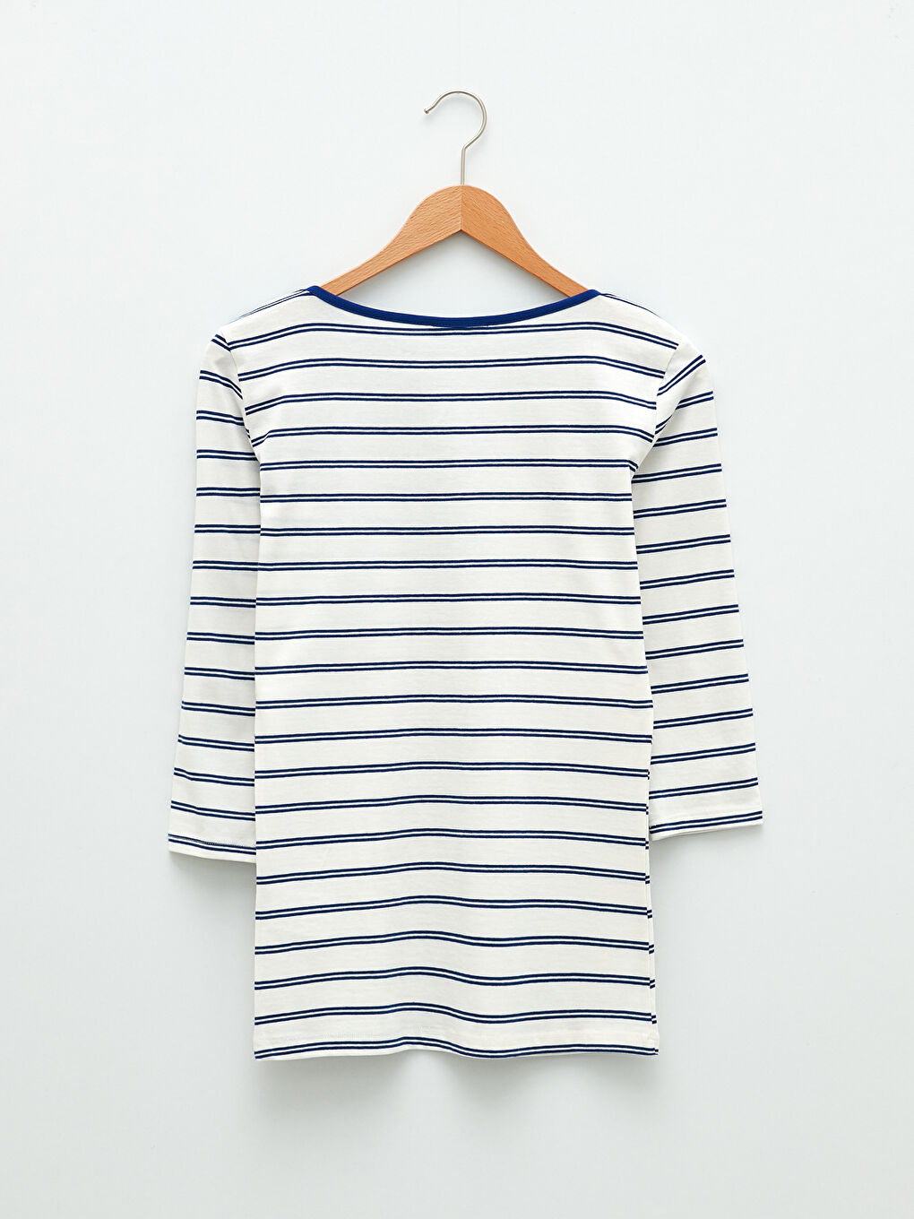 Mavi Bisiklet Yaka Çizgili Kadın Body-6