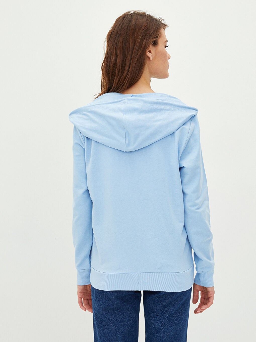 Cardigan Droit à Manches Longues avec Capuche pour Femmes-3