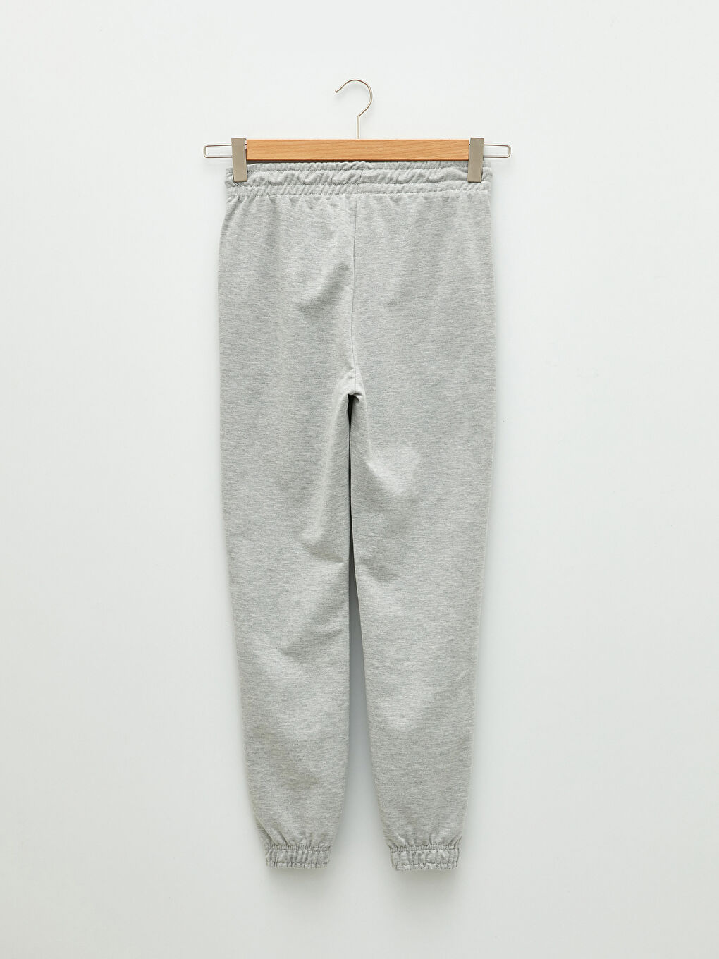 Gri Beli Lastikli Düz Cep Detaylı Kadın Jogger Eşofman Altı-6