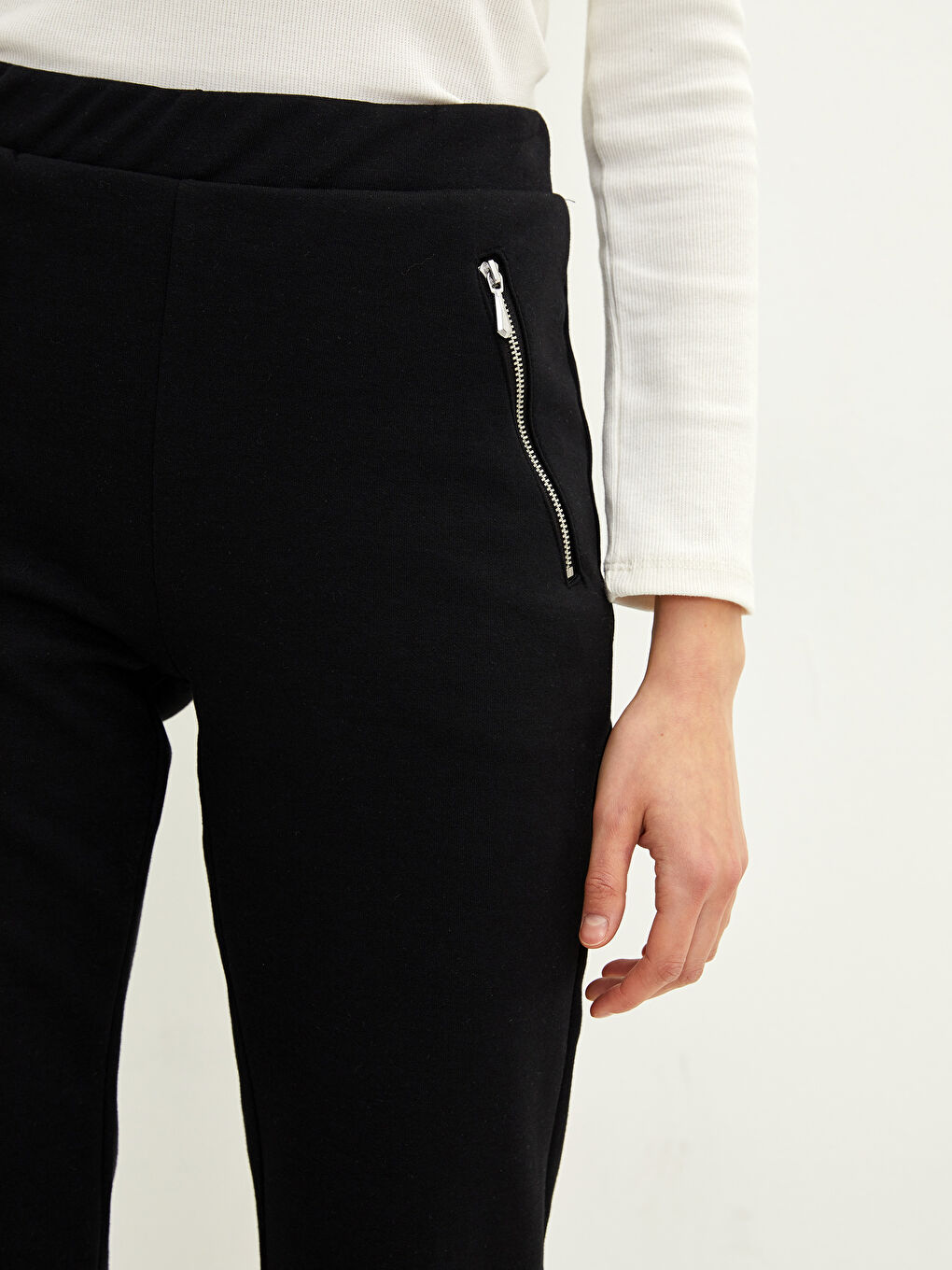 بنطلون رياضي سادة بخصر مرن للسيدات-2