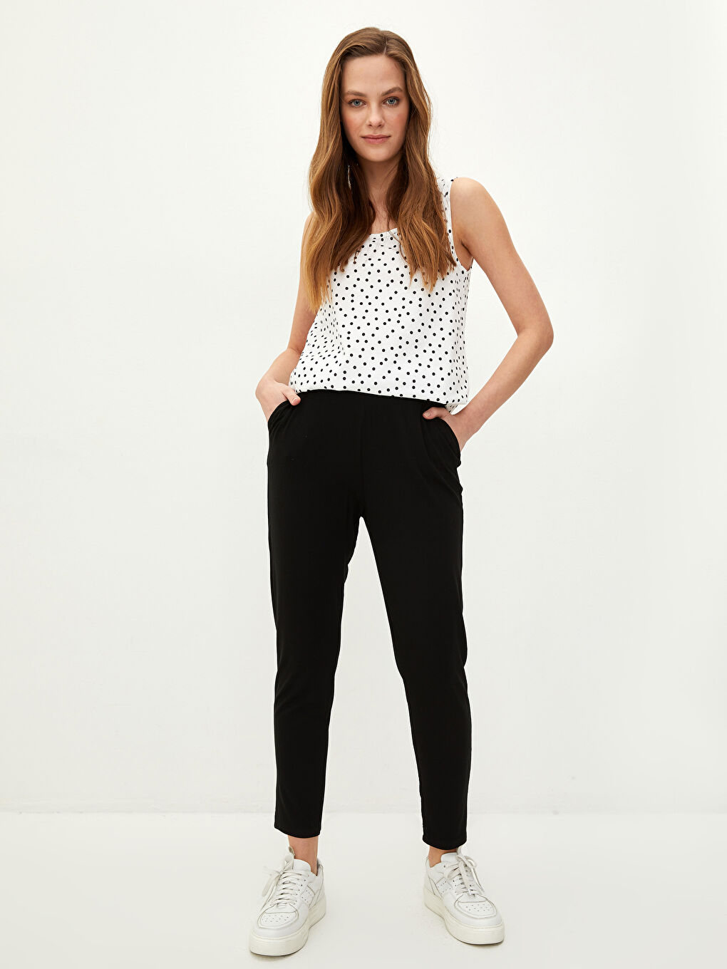 Siyah Beli Lastikli Kadın Eşofman Altı