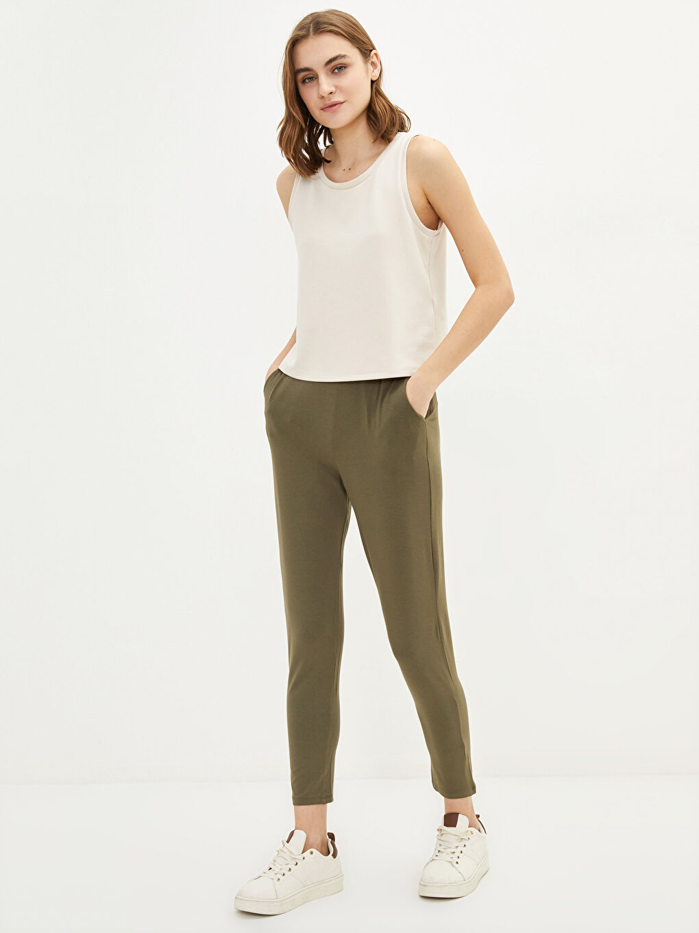 Women's Elasticated Waist Plain Sweatpants