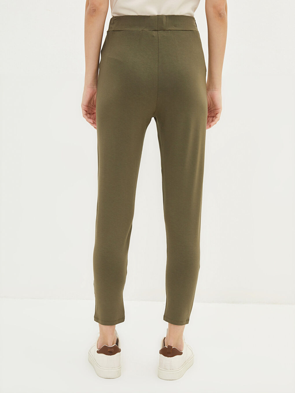 Women's Elasticated Waist Plain Sweatpants-3