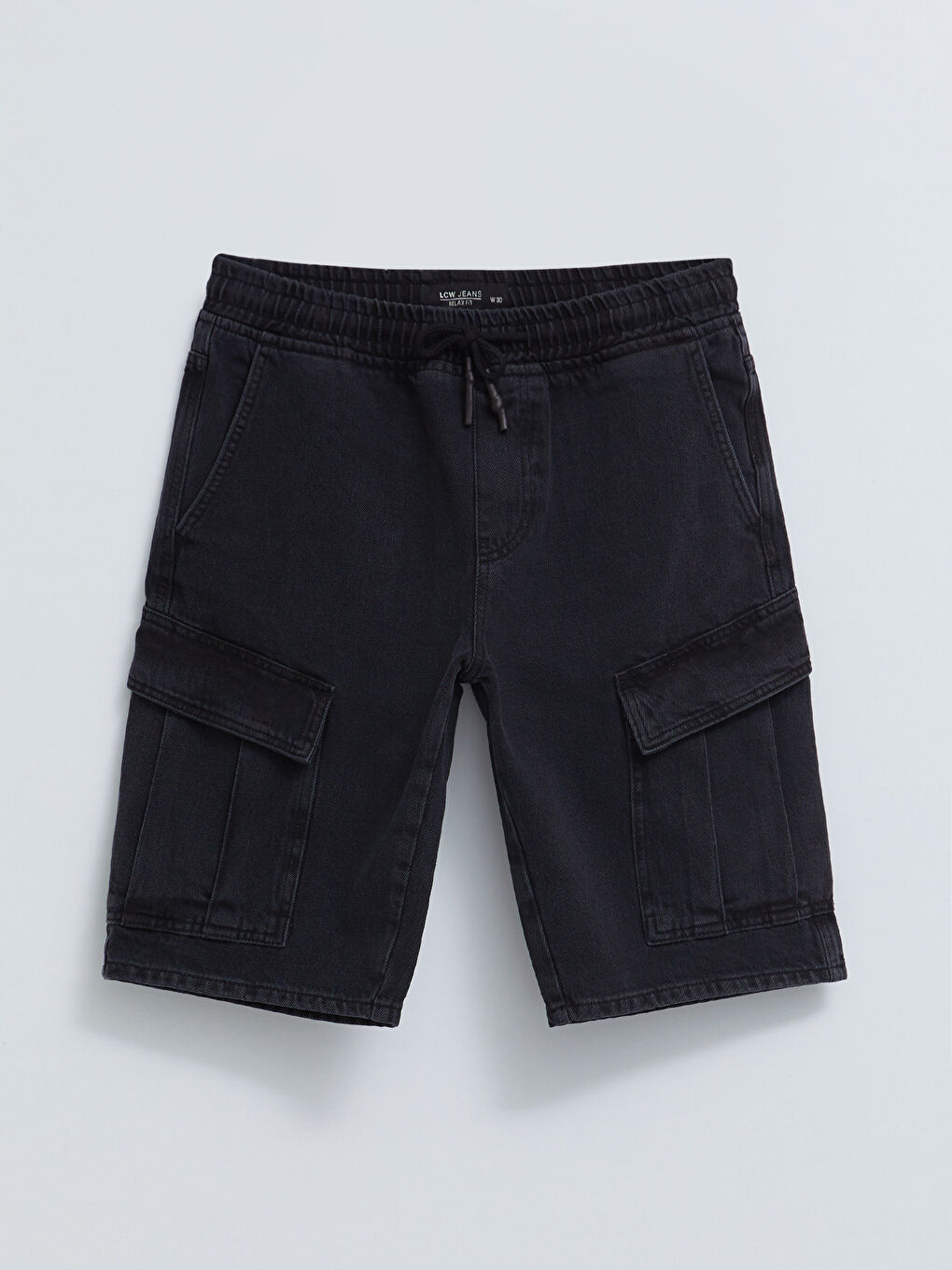 Siyah Standart Kalıp Erkek Jean Şort