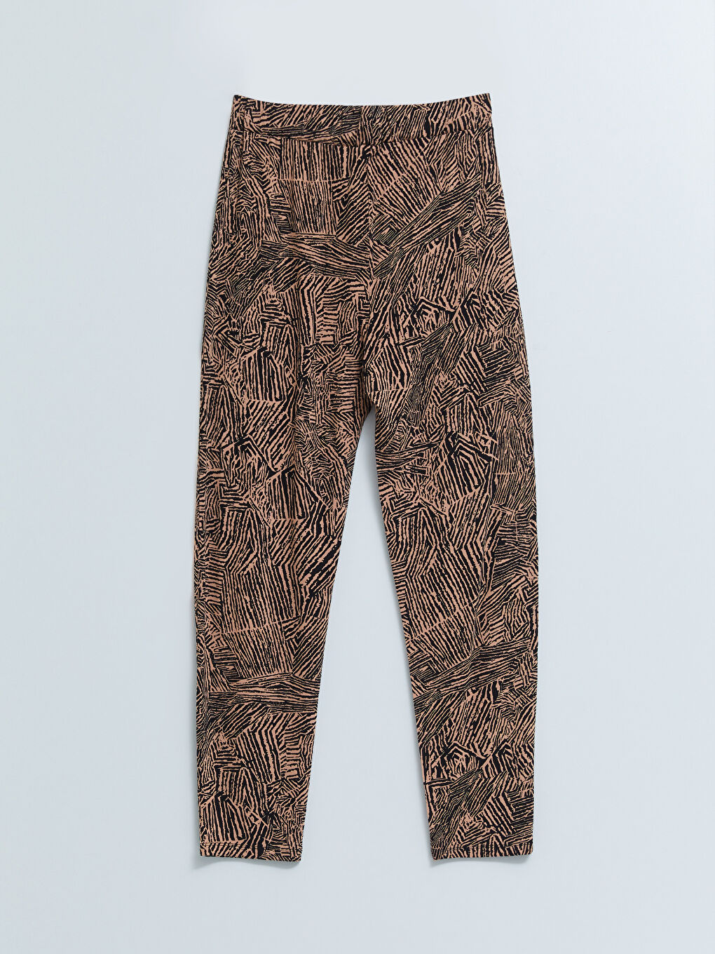 Elastic Waist Standard Fit Patterned Women's Trousers-6