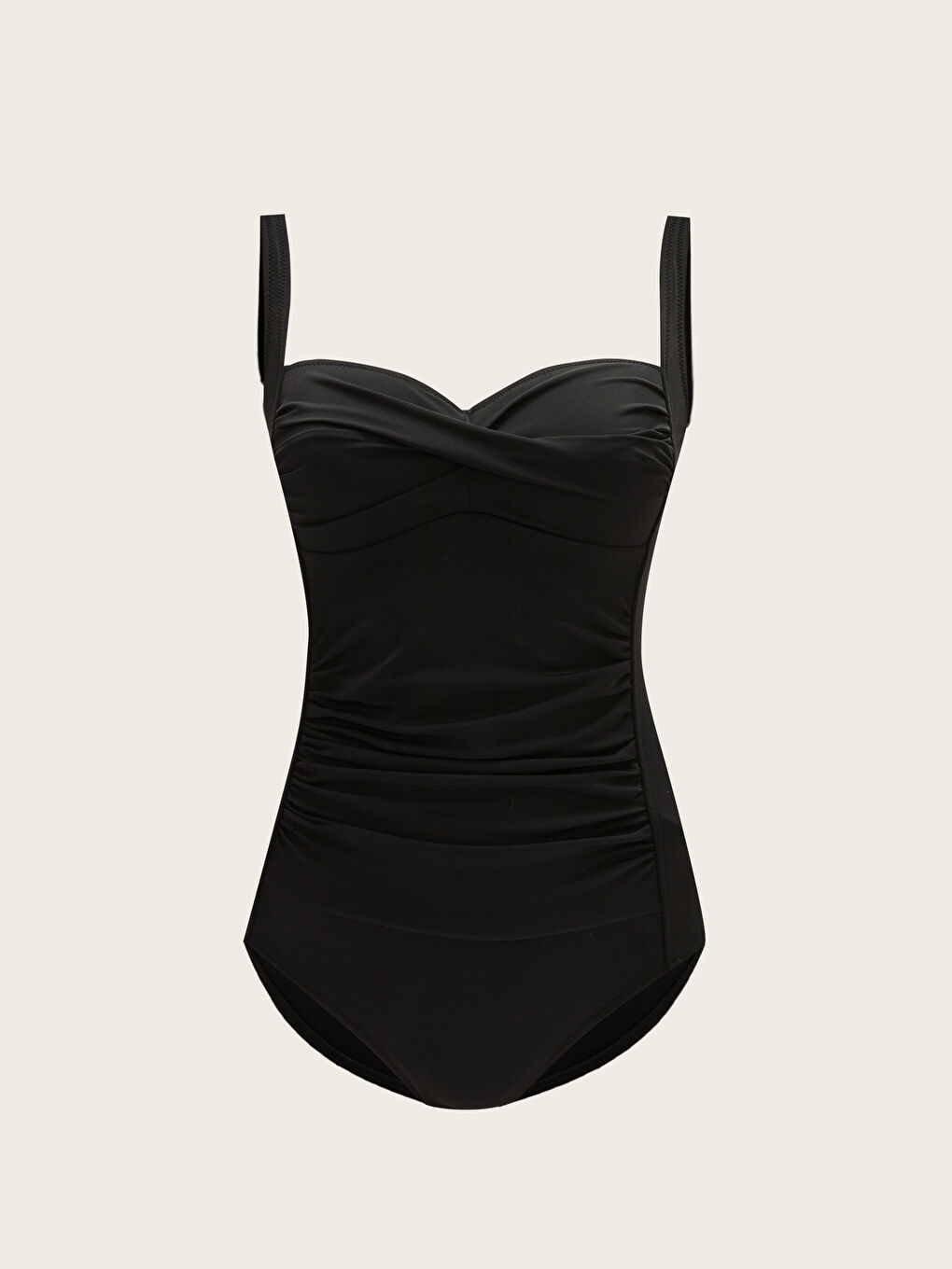 مايوه نسائي سادة بياقة على شكل قلب وبِحَمّالات