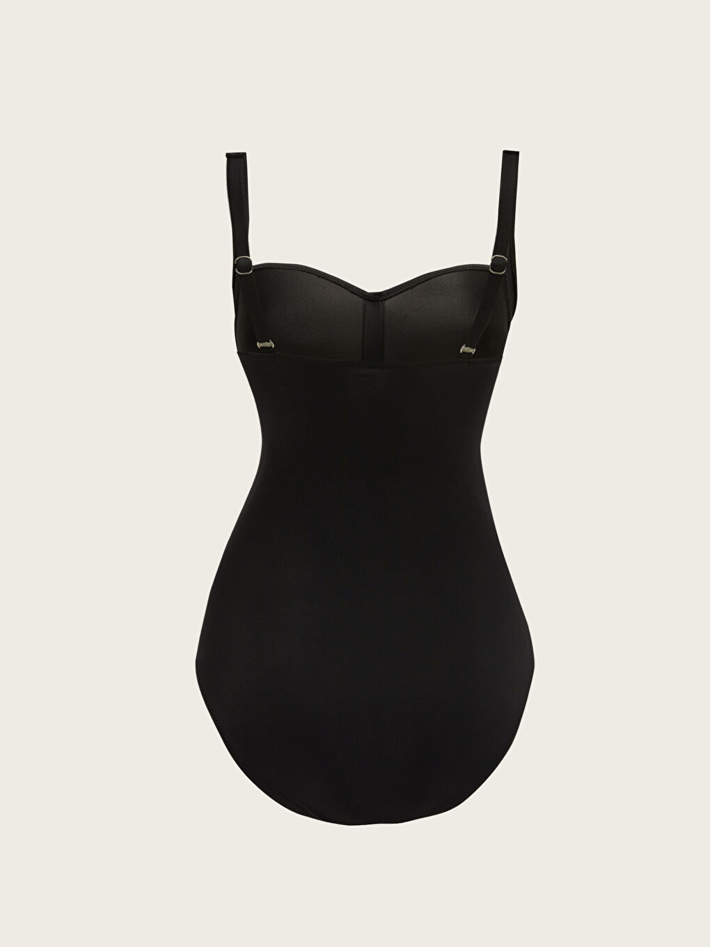 مايوه نسائي سادة بياقة على شكل قلب وبِحَمّالات-1