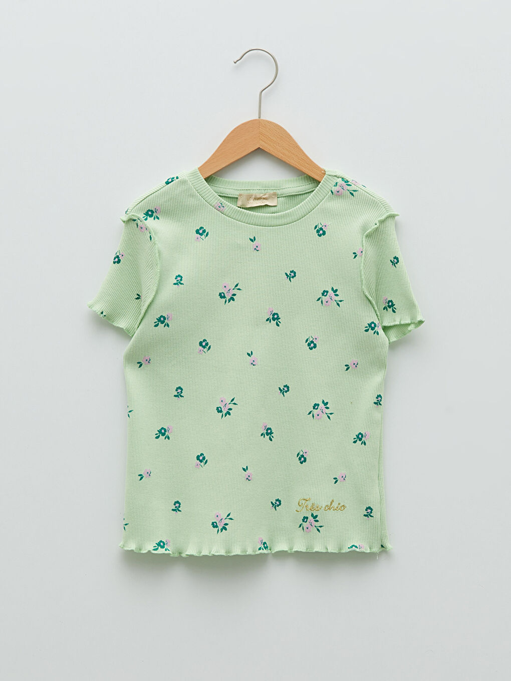 Crew Neck Printed Short Sleeve Cotton Girl T-shirt