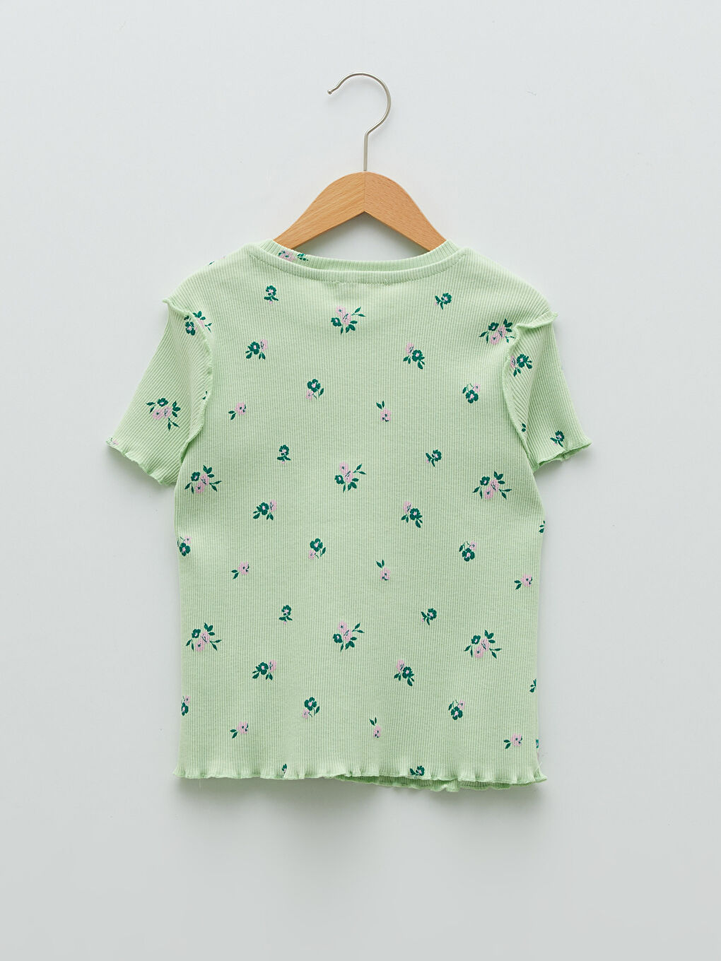 Crew Neck Printed Short Sleeve Cotton Girl T-shirt-1