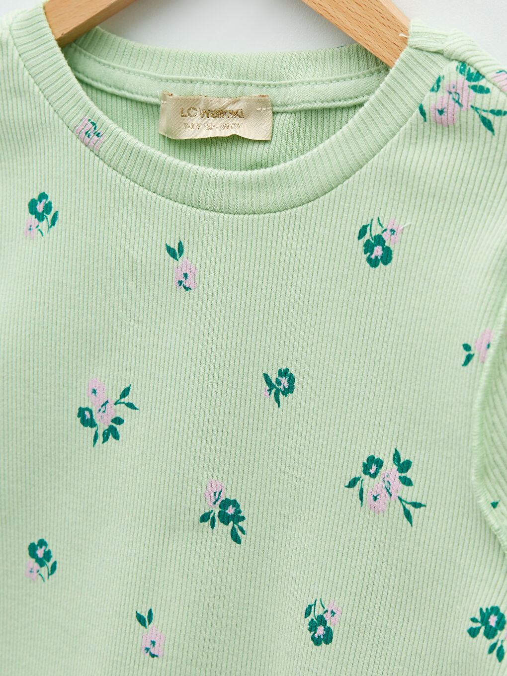 Crew Neck Printed Short Sleeve Cotton Girl T-shirt-2