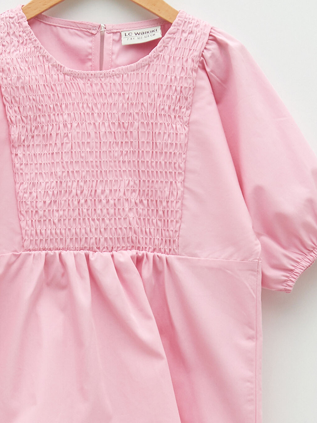 Pembe Bisiklet Yaka Basic Uzun Kollu Poplin Kız Çocuk Bluz-2