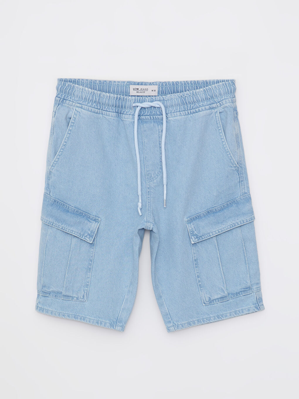 İndigo Standart Kalıp Erkek Jean Şort-5