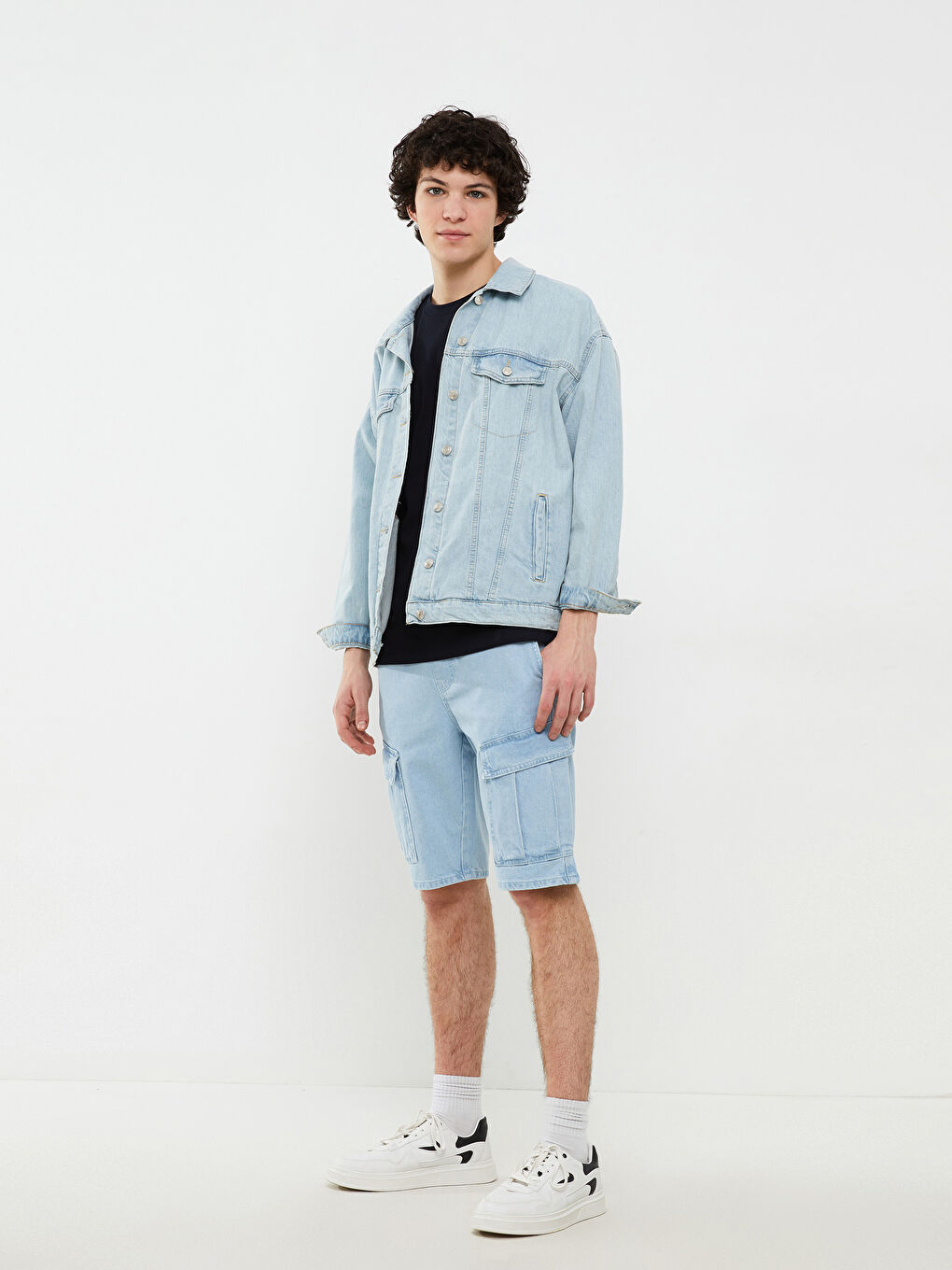 İndigo Standart Kalıp Erkek Jean Şort