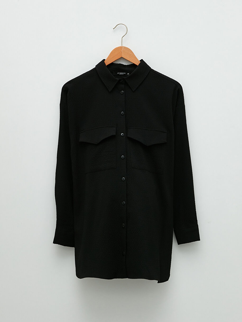 Buttoned Regular Long Sleeve Poplin Maternity Shirt-5