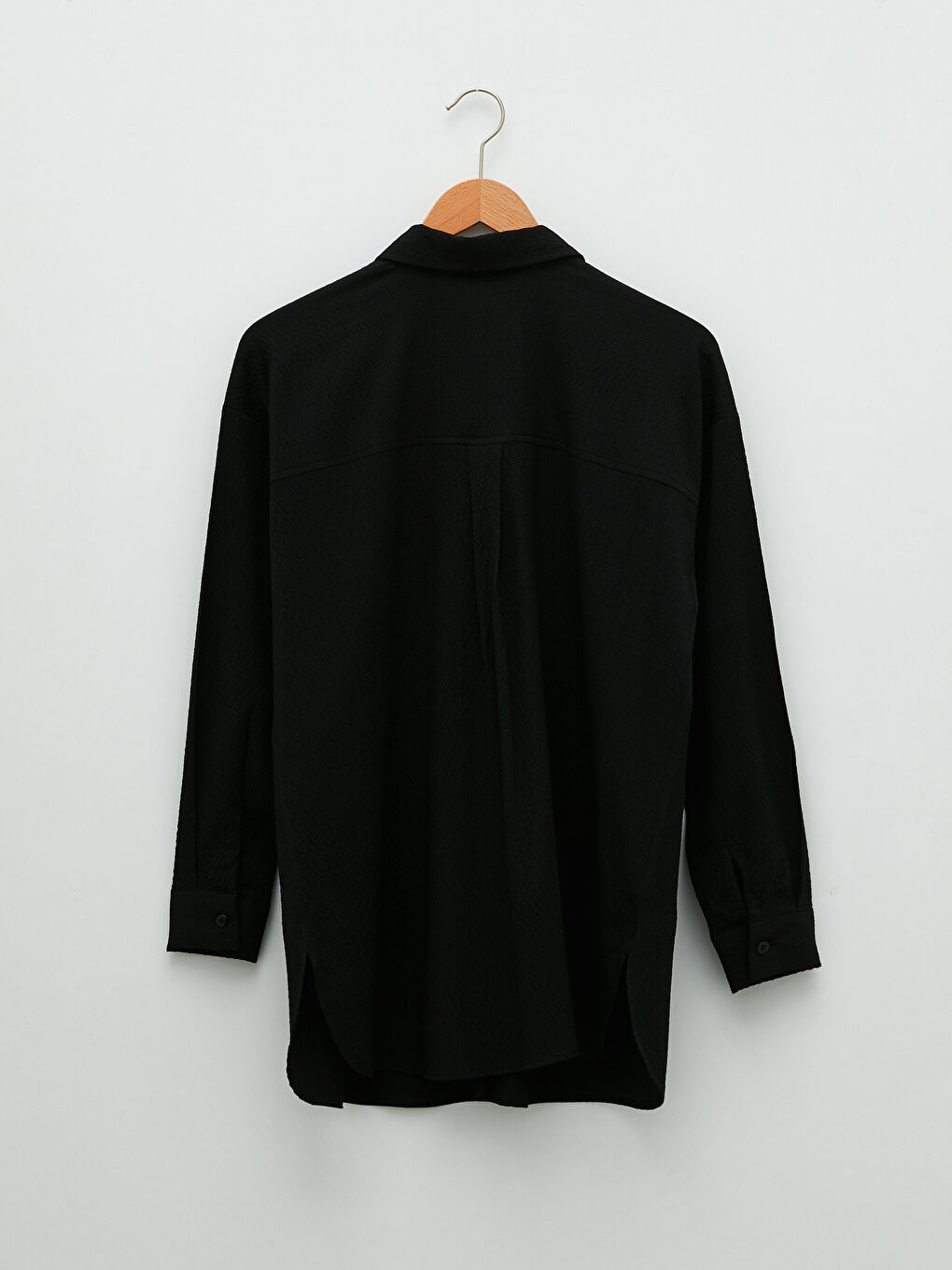 Buttoned Regular Long Sleeve Poplin Maternity Shirt-6