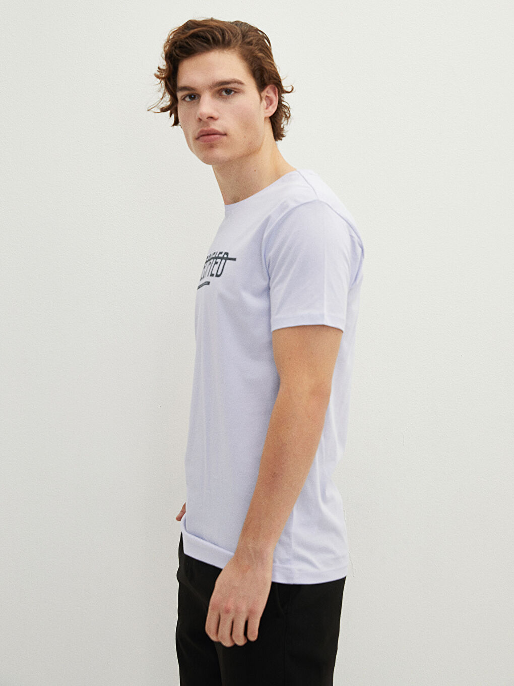 Crew Neck Short Sleeve Printed Combed Cotton Men's T-shirt-1