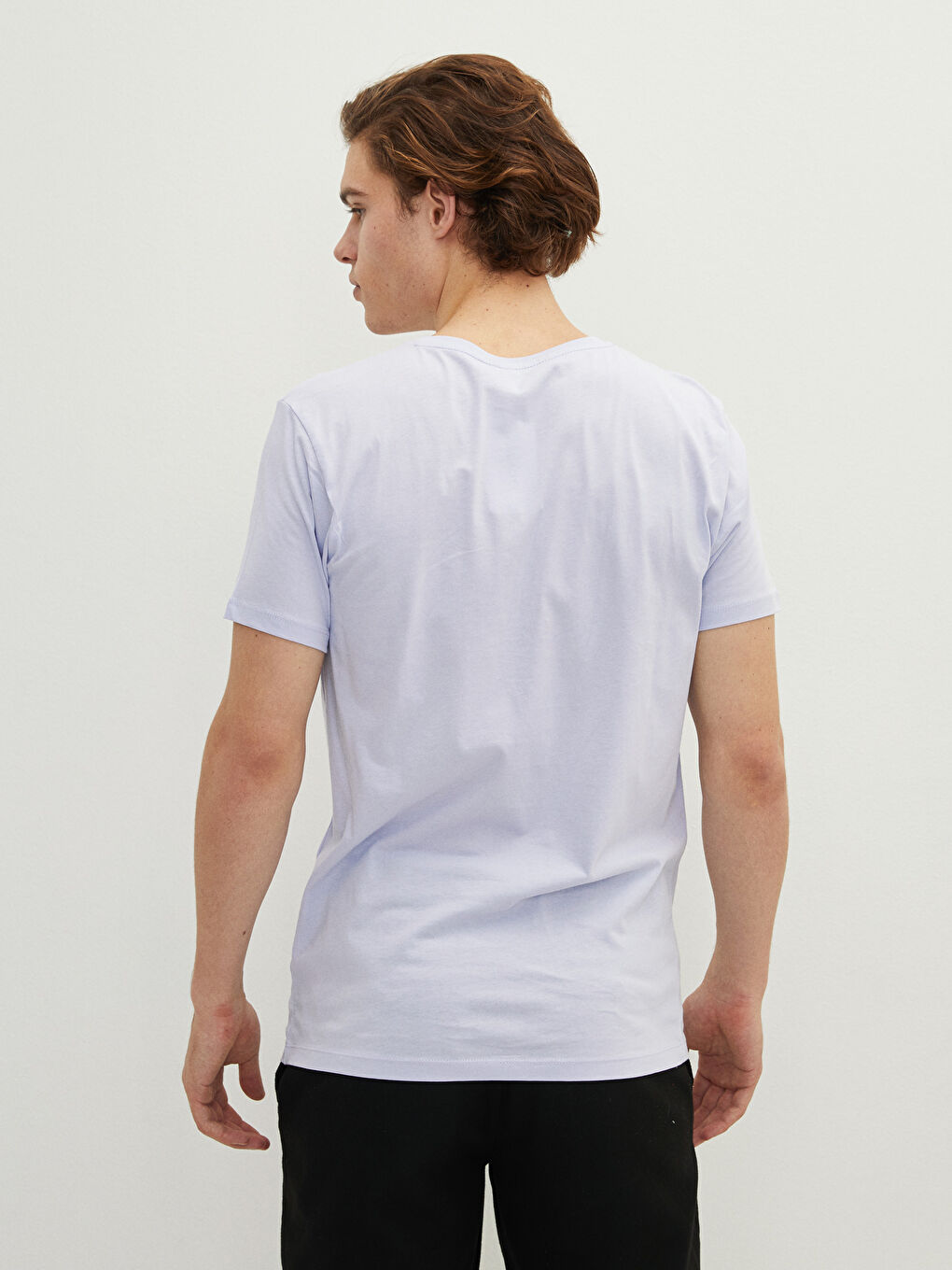 Crew Neck Short Sleeve Printed Combed Cotton Men's T-shirt-4