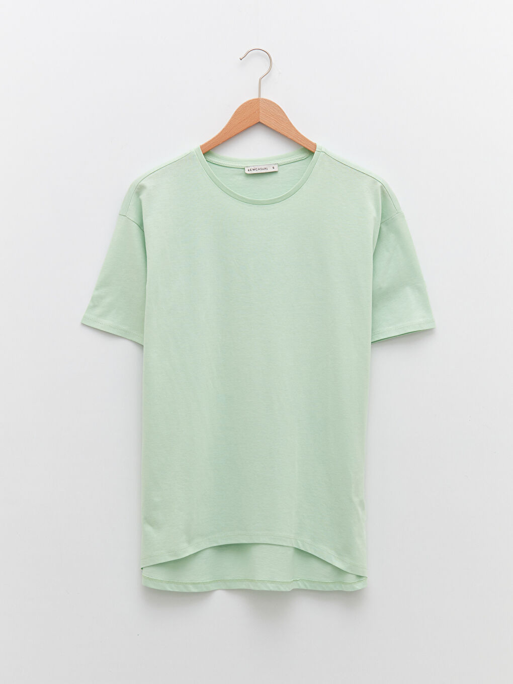 T-shirt pour Femmes à Manches Courtes Uni à Col Rond-6