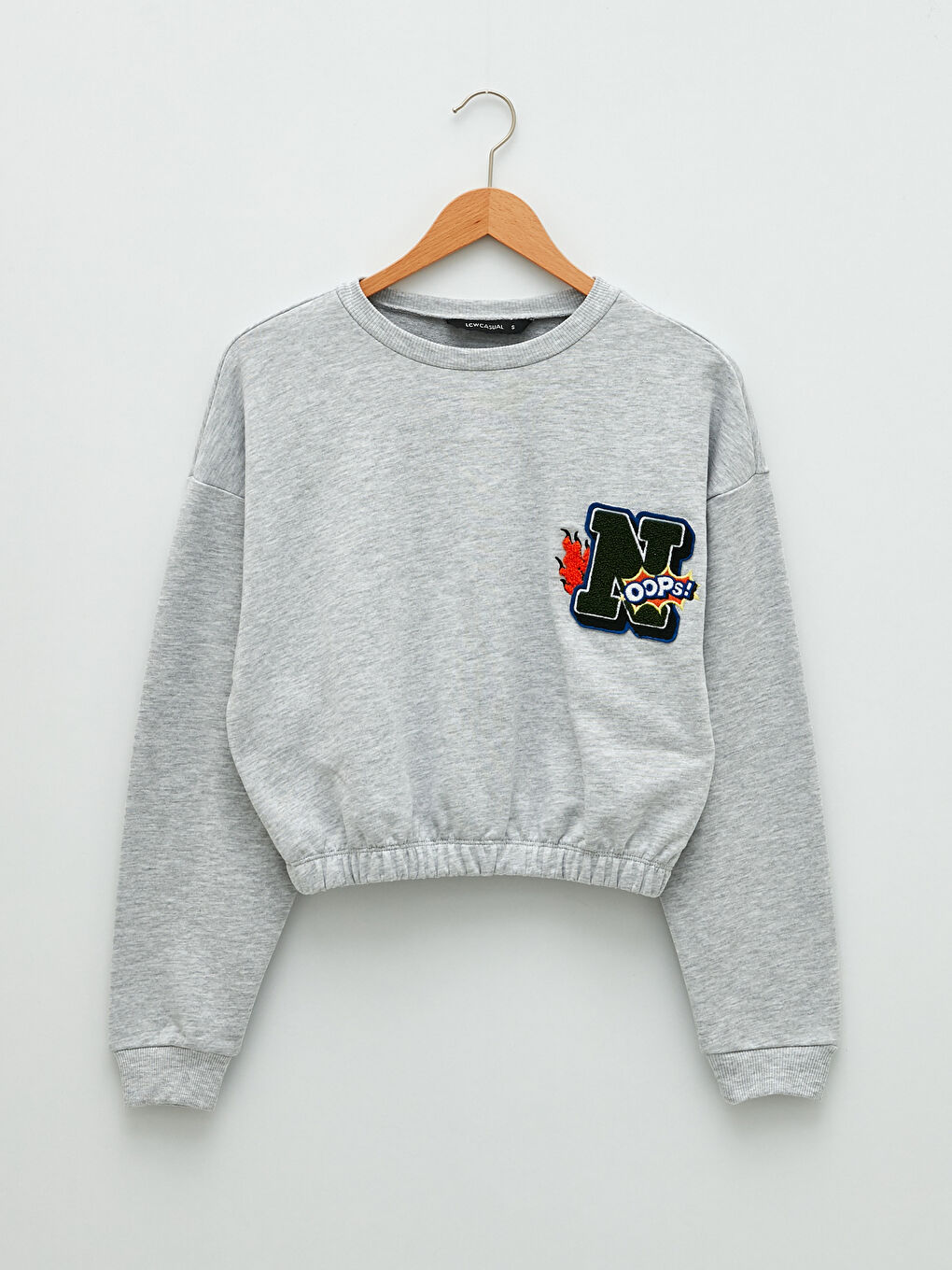 Hanorac Femei cu Guler Rotund Brodat și Mânecă Lungă-5