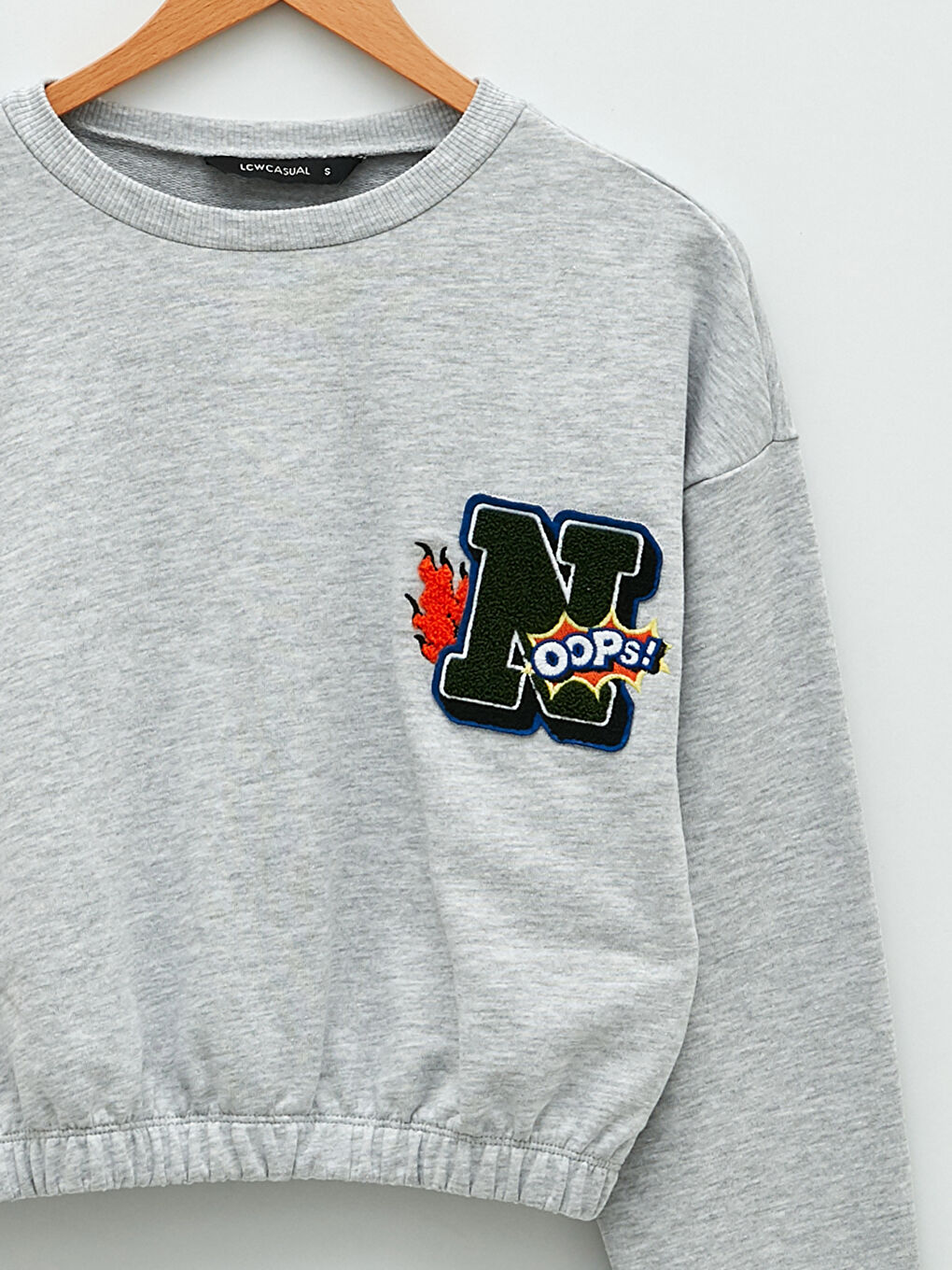 Hanorac Femei cu Guler Rotund Brodat și Mânecă Lungă-7