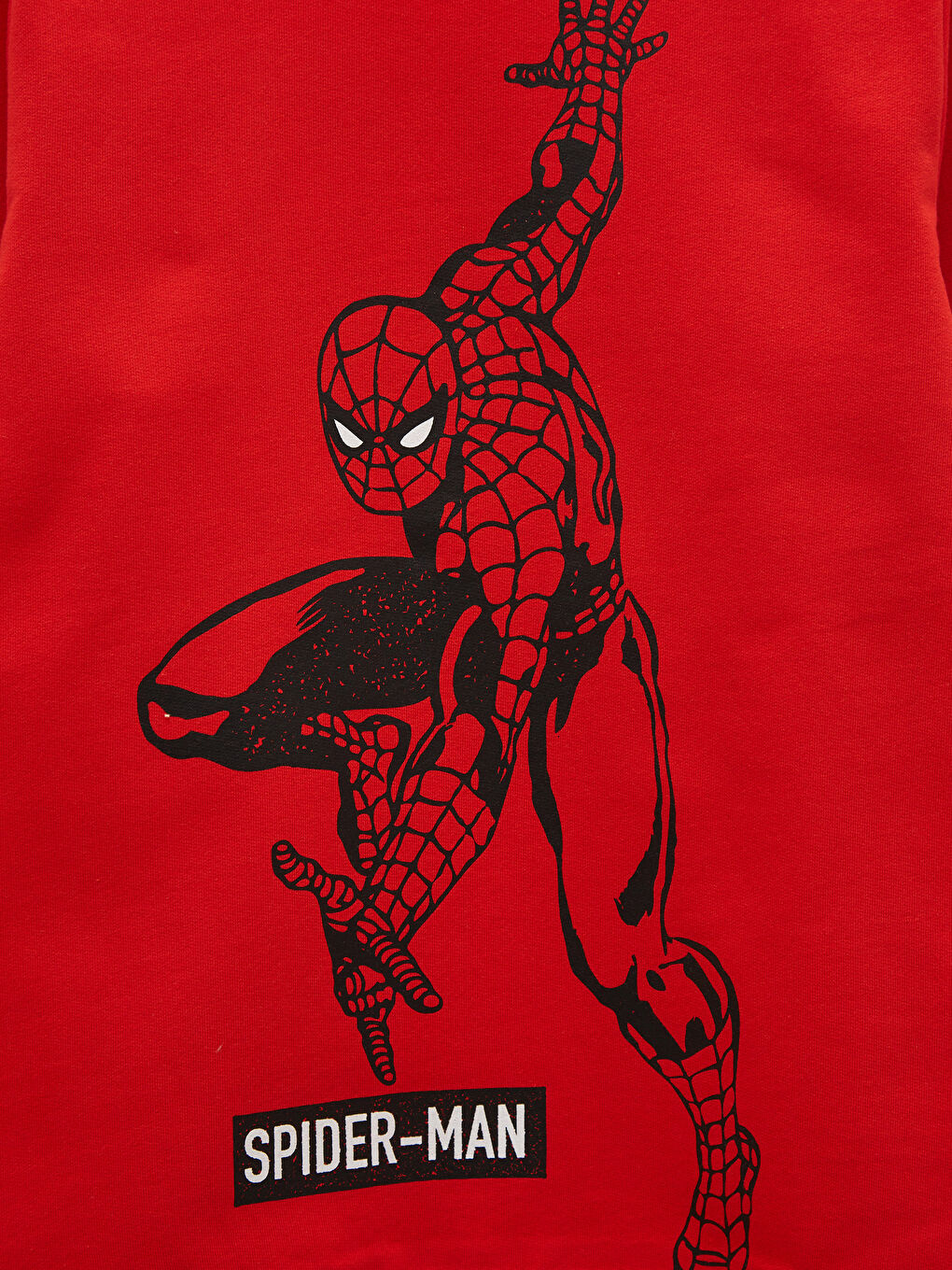 Kırmızı Bisiklet Yaka Spider-Man Baskılı Uzun Kollu Erkek Çocuk Sweatshirt-1