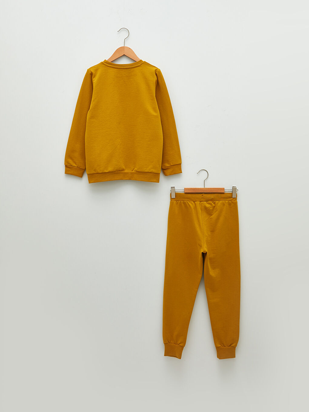 Yeşil Bisiklet Yaka Disney Baskılı Uzun Kollu Erkek Çocuk Sweatshirt ve Eşofman Altı-1