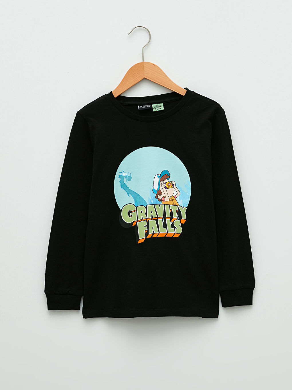 Crew Neck Gravity Falls Printed Long Sleeve Boys' T-Shirt