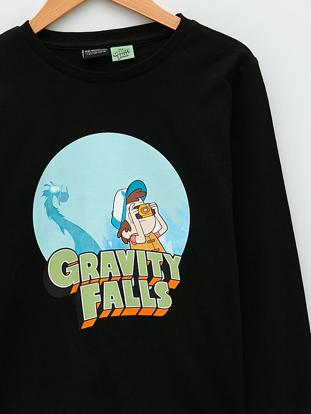 Crew Neck Gravity Falls Printed Long Sleeve Boys' T-Shirt-2